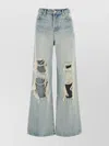 7 For All Mankind Wide-leg Distressed Denim Jeans With Belt Loops