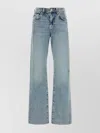 7 For All Mankind Womens Amuse Me Lotta Flared Straight-leg Mid-rise Stretch-denim Blend Jeans In Blue