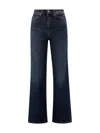 7 For All Mankind Wide Leg High Waist Jeans In Blue