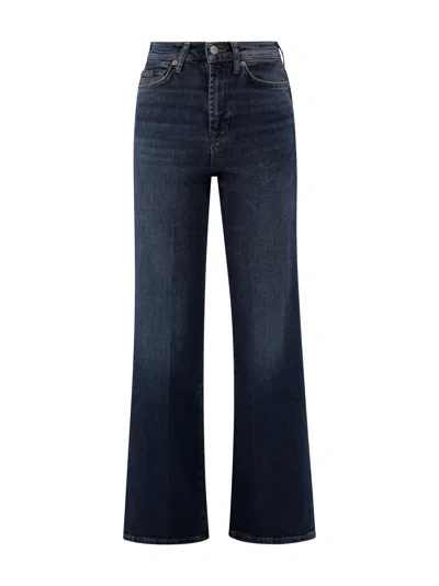 7 For All Mankind Wide Leg High Waist Jeans In Blue