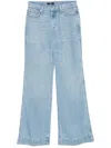 7 For All Mankind Wide-leg High-waisted Denim Jeans In Light Wash In Blue