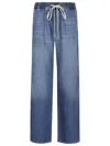 7 For All Mankind Wide Leg Denim Trousers With Elastic Band In Blue