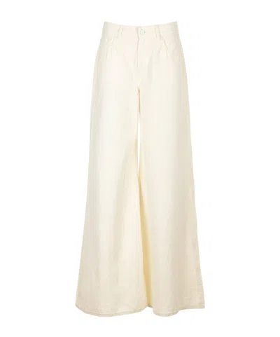 7 For All Mankind Wide Leg Jeans In Neutral