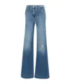 7 For All Mankind Modern Slim Illusion Distressed Jeans In Blue