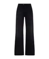 7 For All Mankind Alexa Cropped Wide-leg Jeans In Black
