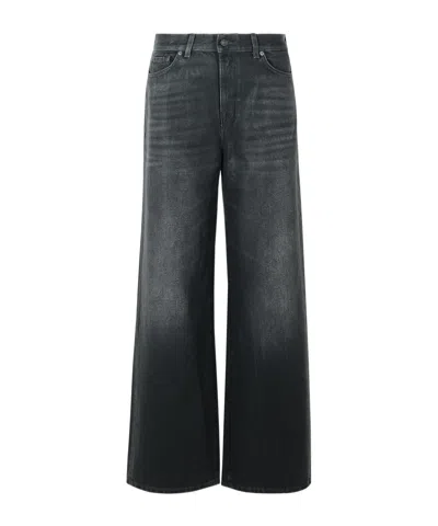 7 For All Mankind Belt-loop Jeans In Black
