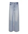 7 For All Mankind Marie Wide Leg Trousers With Bold Cuffs In Blue