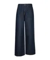 7 For All Mankind High-waisted Wide-leg Jeans With Contrast Stitching In Blue