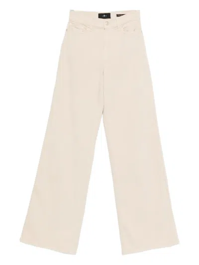 7 For All Mankind Wide-leg Jeans In Neutral