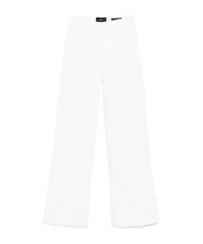 7 For All Mankind Wide Leg Jeans In White