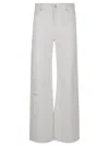 7 For All Mankind Ventilated Linen Wide-leg Jeans With Five Pockets In White