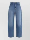 7 For All Mankind Wide Leg Mid-rise Jeans With Contrast Stitching In Blue
