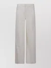 7 For All Mankind Ventilated Linen Wide-leg Jeans With Five Pockets