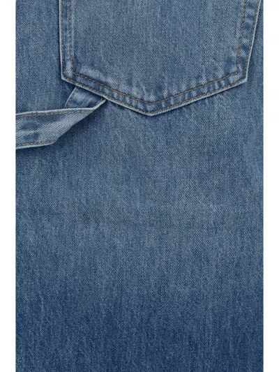 7 For All Mankind Wide-leg Cotton Bermuda Shorts In Blue