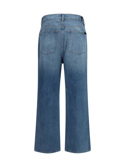 7 For All Mankind Wide-leg Cotton Denim Jeans In Blue