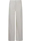 7 For All Mankind Ventilated Linen Wide-leg Jeans With Five Pockets In White
