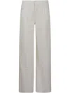 7 For All Mankind Ventilated Linen Wide-leg Jeans With Five Pockets In White