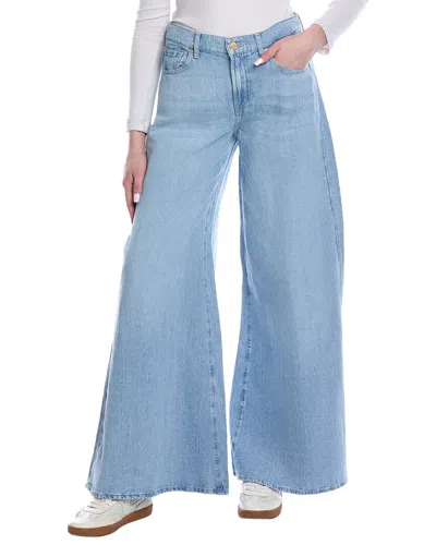 7 For All Mankind Willow Linen-blend Kansas Wide Jean In Blue