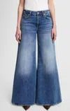 7 For All Mankind Willow Palazzo Wide Leg Jeans In Dark Blue In Blue