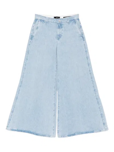 7 For All Mankind Willow Split-detail Jeans In Blue