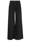 7 For All Mankind Willow Wide Flared Cotton Jeans In Black