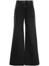 7 For All Mankind High-waisted Wide Leg Trousers With Bold Cuffs In Black