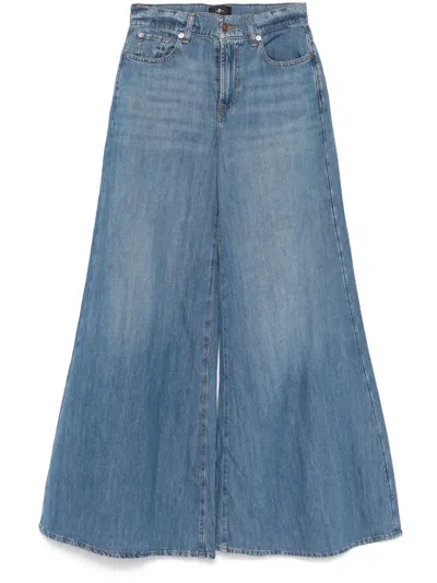 7 For All Mankind Willow Wide Jeans In Blue