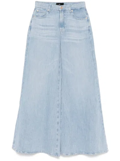 7 For All Mankind Willow Wide Jeans In Blue