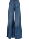 7 For All Mankind Willow Palazzo Wide Leg Jeans In Dark Blue In Blau