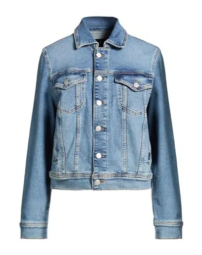 7 For All Mankind Woman Denim Outerwear Blue Size S Cotton, Modal, Elastomultiester, Elastane