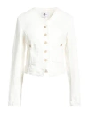 7 For All Mankind Collarless Jacket In White