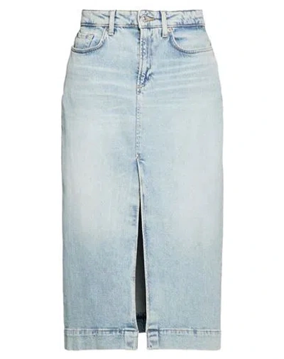 7 For All Mankind Woman Denim Skirt Blue Size 29 Cotton, Elastane