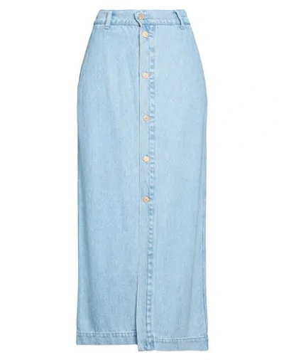 7 For All Mankind Woman Denim Skirt Blue Size 32 Lyocell
