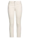 7 For All Mankind Woman Denim Pants White Size 25 Cotton, Polyester, Elastane In Beige
