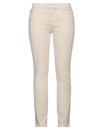 7 For All Mankind Woman Jeans Beige Size 30 Cotton, Elastane In Neutral