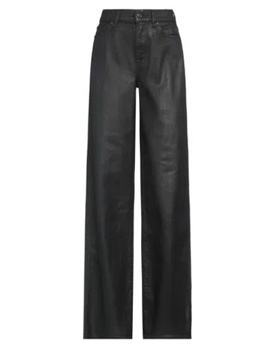 7 For All Mankind Woman Jeans Black Size 25 Cotton, Elastane