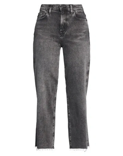 7 For All Mankind Woman Jeans Black Size 27 Cotton, Lyocell, Elastomultiester, Elastane