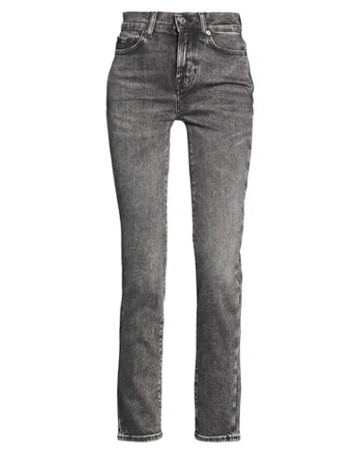 7 For All Mankind Woman Jeans Black Size 27 Cotton, Lyocell, Elastomultiester, Elastane