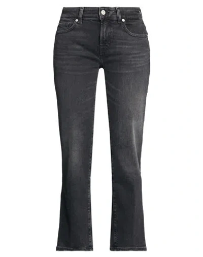 7 For All Mankind Woman Jeans Black Size 28 Cotton, Lyocell, Elastomultiester, Elastane