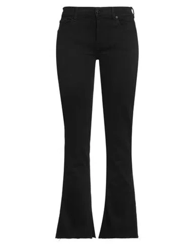 7 For All Mankind Woman Jeans Black Size 30 Cotton, Lyocell, Polyester, Viscose, Elastane