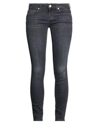 7 For All Mankind Woman Jeans Black Size 31 Cotton, Elastane