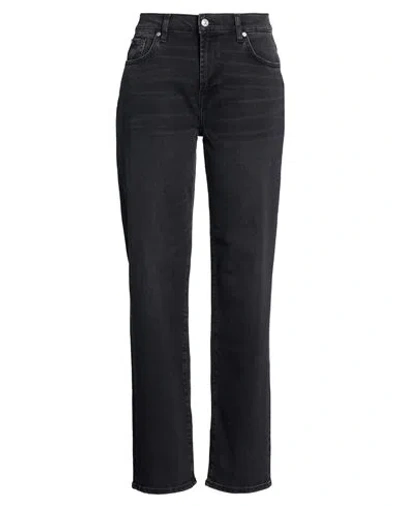 7 For All Mankind Woman Jeans Black Size 31 Cotton, Lyocell, Elastomultiester, Elastane