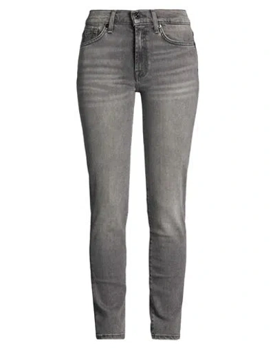 7 For All Mankind Woman Jeans Black Size 31 Cotton, Lyocell, Elastomultiester, Elastane In Multi