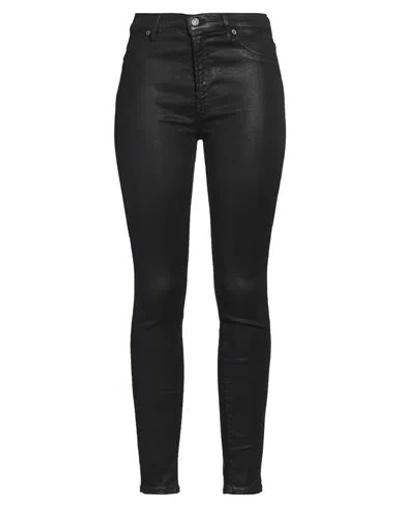7 For All Mankind Woman Jeans Black Size 23 Cotton, Polyester, Elastane