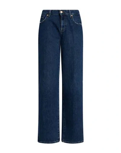 7 For All Mankind Woman Jeans Blue Size 23 Cotton, Elastane In Multi