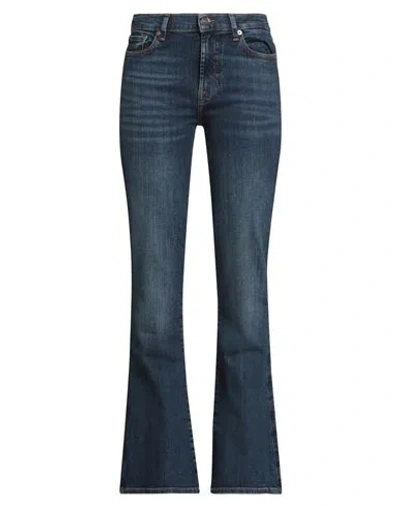 7 For All Mankind Woman Jeans Blue Size 24 Cotton, Elastane