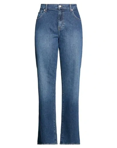 7 For All Mankind Woman Jeans Blue Size 24 Cotton, Elastane