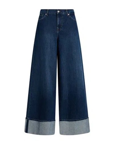 7 For All Mankind Woman Jeans Blue Size 24 Cotton, Elastane