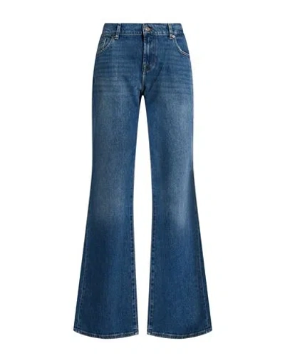 7 For All Mankind Woman Jeans Blue Size 24 Cotton, Elastane
