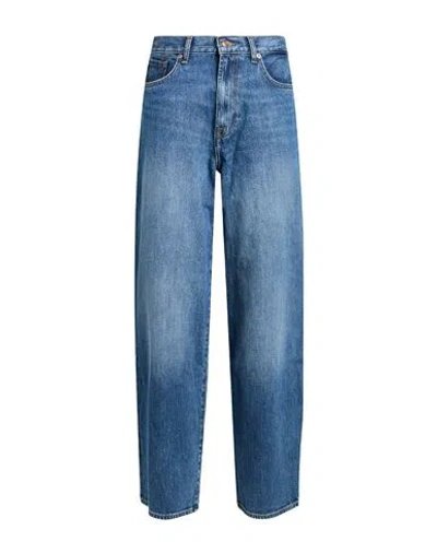 7 For All Mankind Woman Jeans Blue Size 24 Cotton, Elastane
